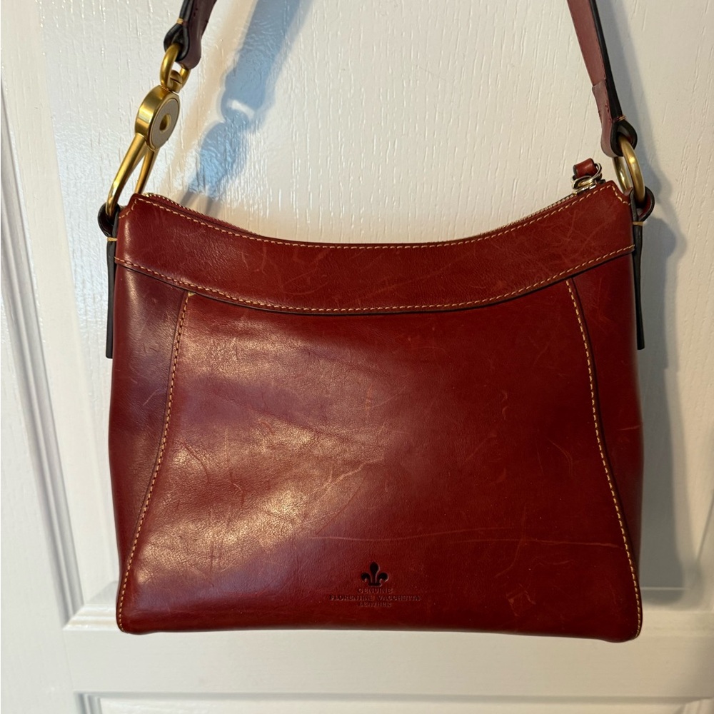 Dooney & Bourke Rich Maroon Leather Shoulder Bag plus Croft and barrow wallet,